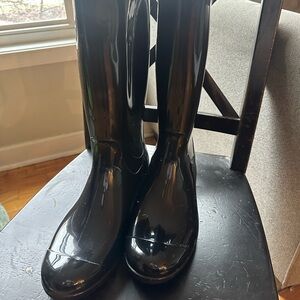 Ugg Black Glossy Rain Boots- size 11